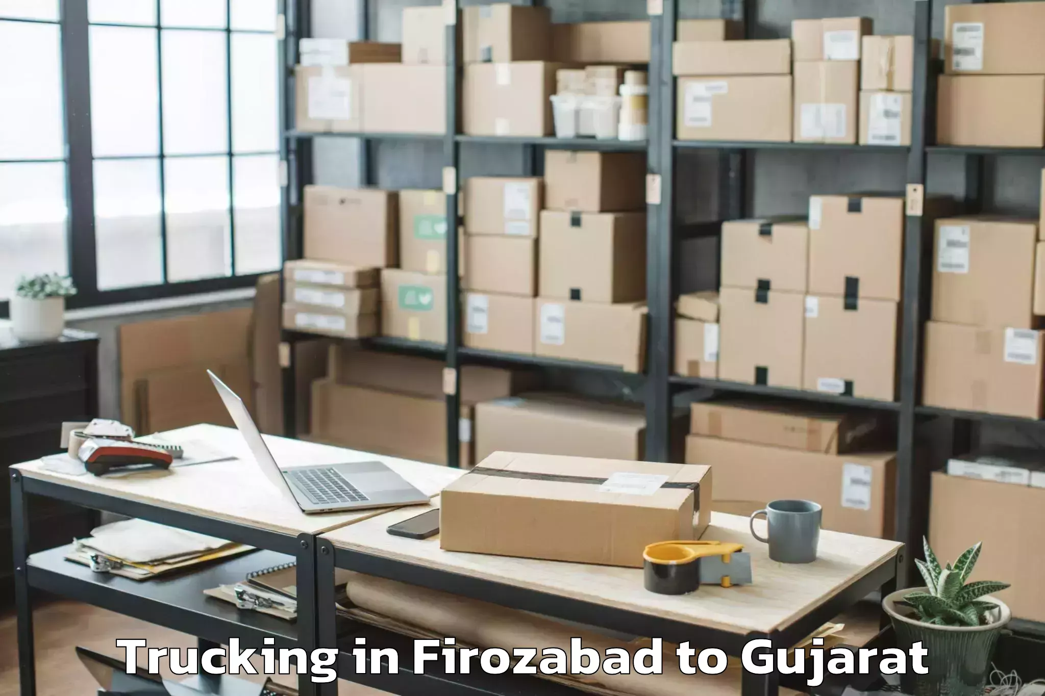 Book Firozabad to Gandevi Trucking Online